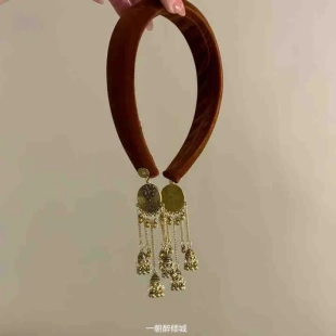 發箍流蘇絲絨頭箍高級發飾 鈴清韻遠氣質復古民族風新中式