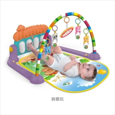 婴儿音乐脚踏琴健身架子新生儿0-1岁宝宝钢琴垫灯光游戏地毯玩具