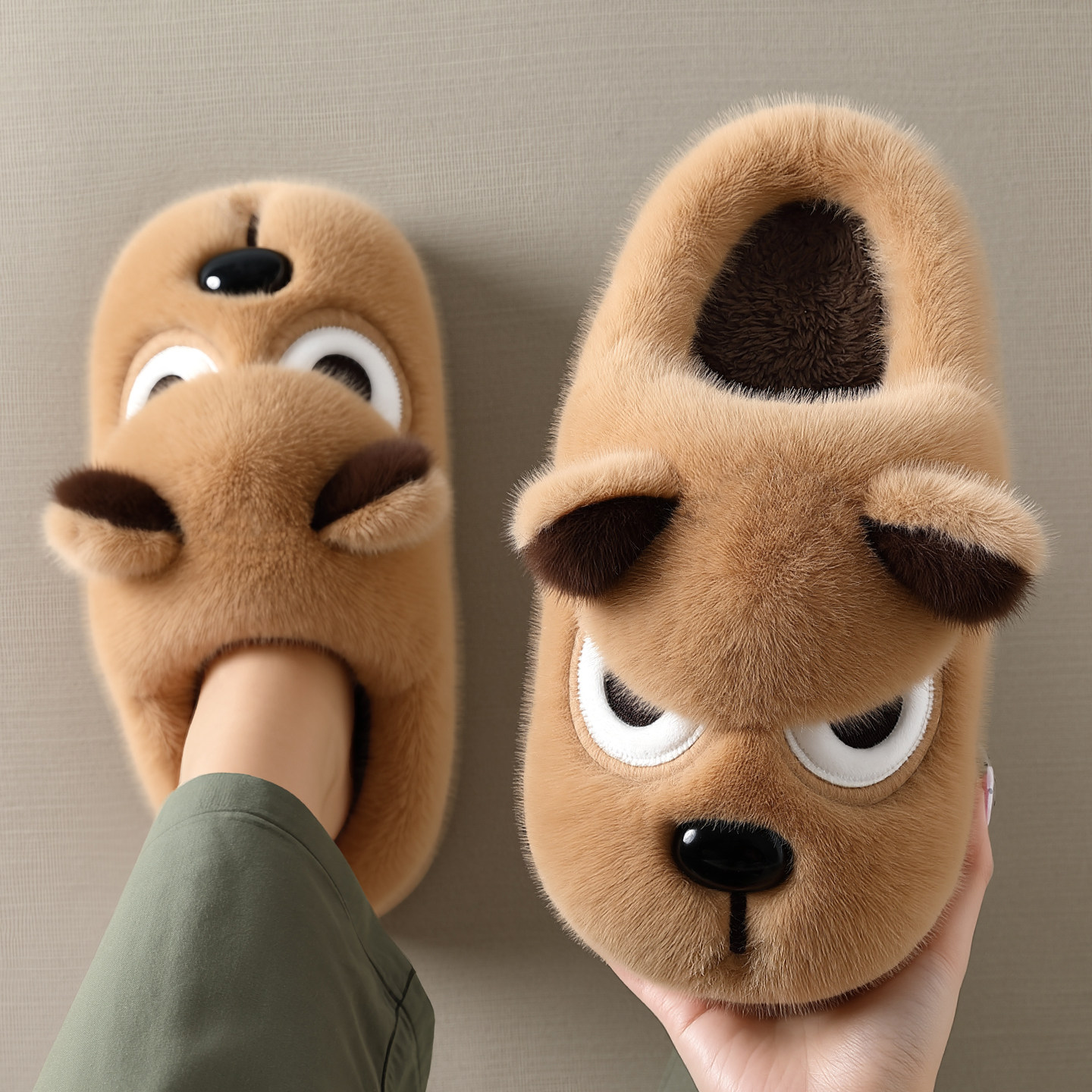 踩屎感棉拖鞋男士冬季2025新款室内家居厚底毛绒保暖卡通棉拖男款