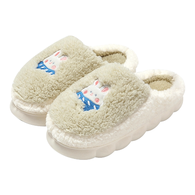 踩屎感棉拖鞋女款可爱毛毛鞋冬天