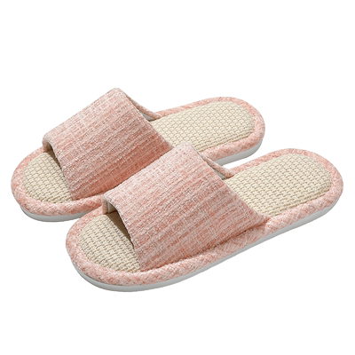 透气吸汗亚麻拖鞋女款夏天家居