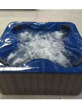 Jacuzzi 4 person蓝色亚克力4人按摩池子出厂恒温加热水疗别墅