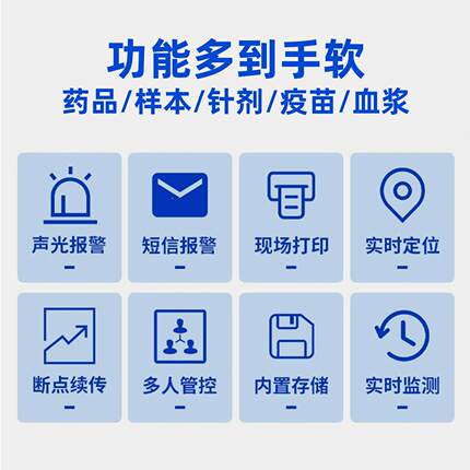 冷保温链箱 剂冷藏箱 冷链运输蓝牙试印 打2-8RS-BWX-*度 报警 温