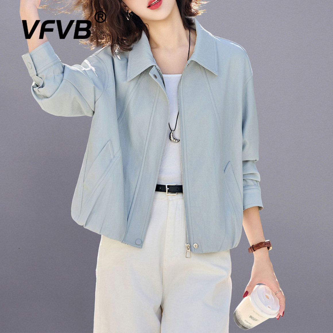 小皮衣短款外套女2026秋新款小个子气质休闲洋气减龄舒适夹克上衣