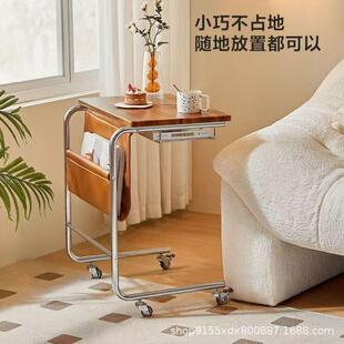 小推车床头柜几桌边茶几置物架沙发不锈钢客厅复中零食古风移动可