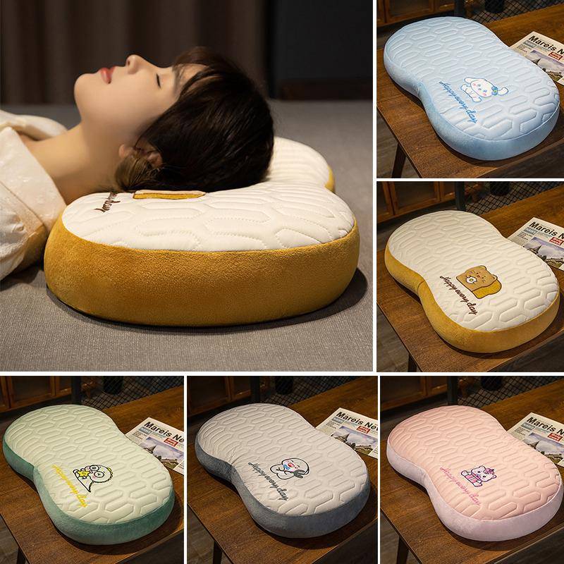 儿童枕头枕芯护颈椎助睡眠单人成人枕套夏季专用猫肚记忆棉凉枕男
