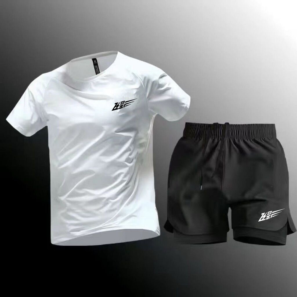 夏季速干短袖套装男运动健身短裤透气俄勒冈休闲宽松美式跑步服女