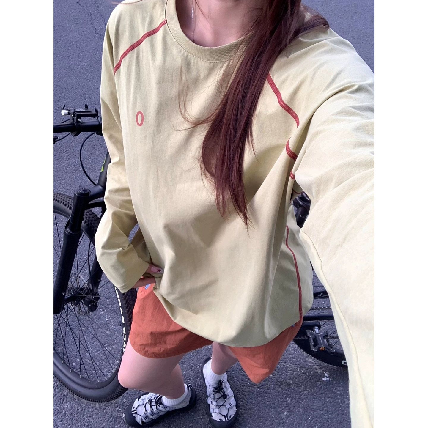 秋冬薄款速干羽毛球服情侣男女户外简约运动防晒衫山系长袖骑行服