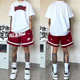 美式速干短袖男夏季薄款网眼投篮服篮球开衩体育生田径运动训练服