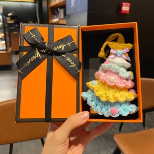 成品圣诞树挂件新款彩色手工创意毛线编织摆件圣诞节送男女友礼物