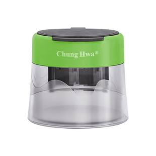 中华Chunghwa双孔大口径卷笔刀儿童削笔器小学生专用幼儿园洞洞粗三角削笔刀粗铅笔刀刨笔刀便携式大孔转笔刀