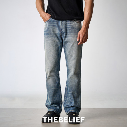 复古蓝宽松517微喇叭牛仔裤男