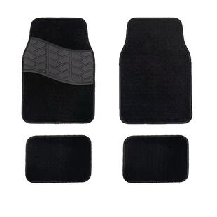 汽车地毯式通用脚垫四件套四季通用脚垫天鹅绒毯防滑PVC脚垫通用