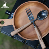 木质托盘精致露营木碗披萨盘野外厨房装 CAPTAIN STAG 备户外餐具