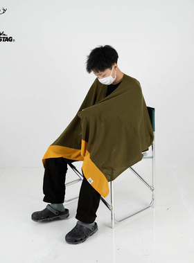 CAPTAIN STAG阻燃斗篷户外露营防火篝火披风山系休闲针织保暖披肩