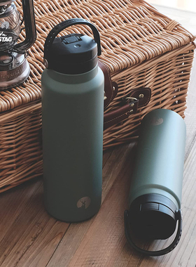 CAPTAIN STAG不锈钢保温杯户外露营水杯旅行运动杯大容量便携速开