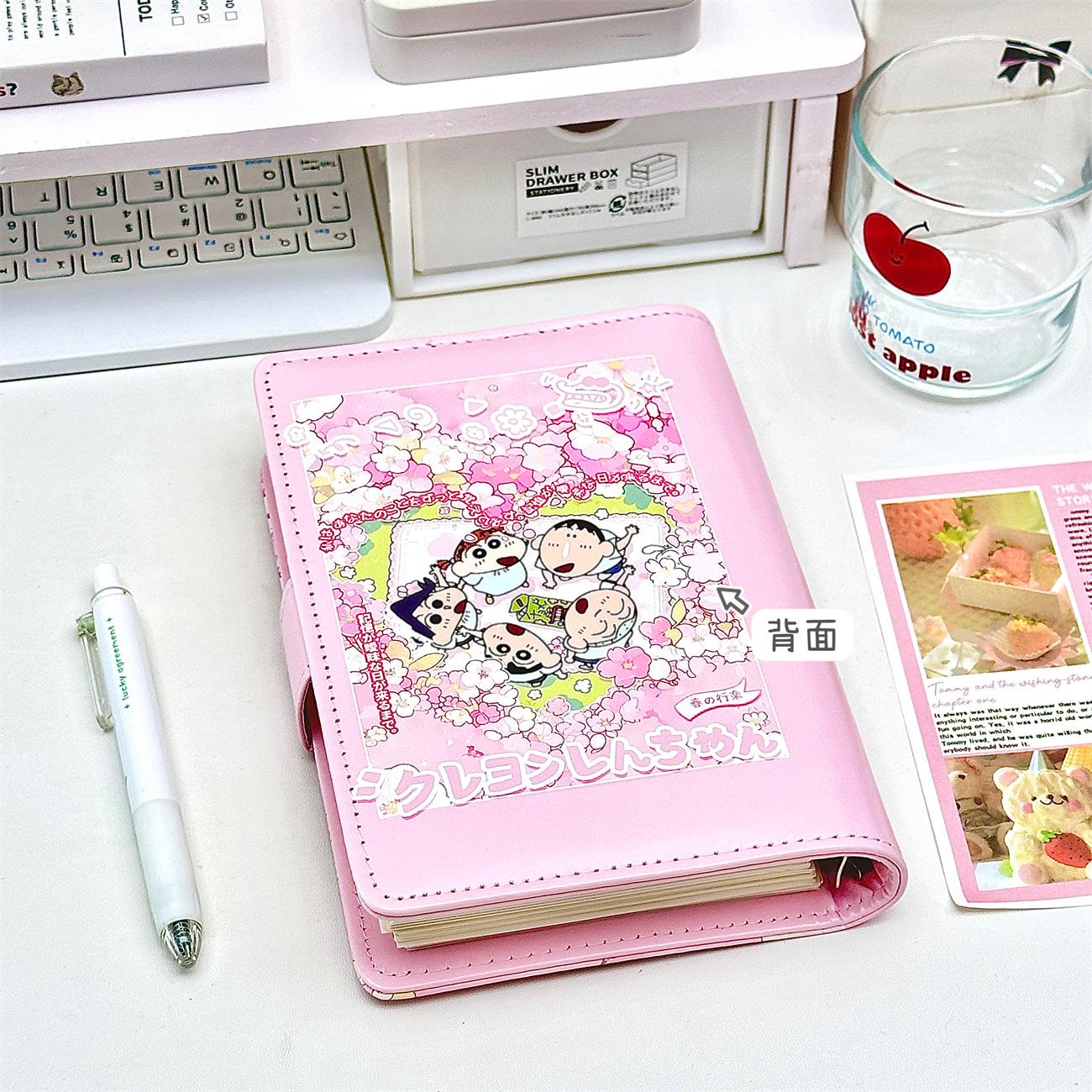 小红书同款高颜值樱花蜡笔小新A6PU活页笔记本学生日常学习记事本