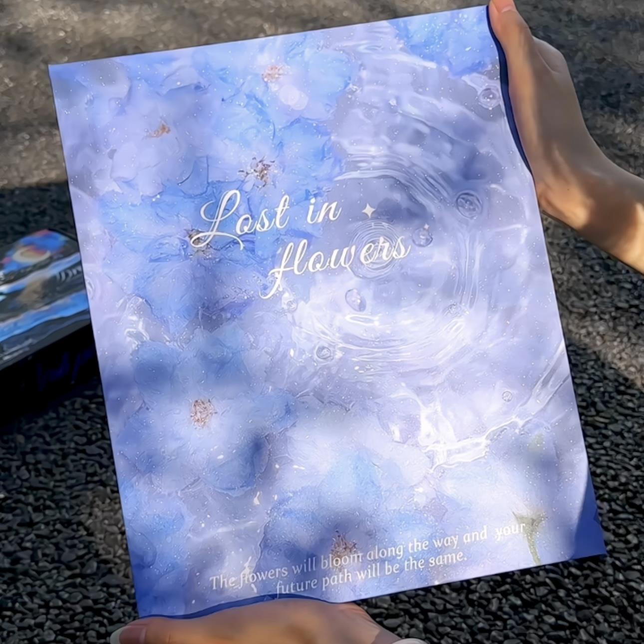 「花漾涟漪A4」Pilipala文创原创水中花A4九宫格硬纸板满天星卡册