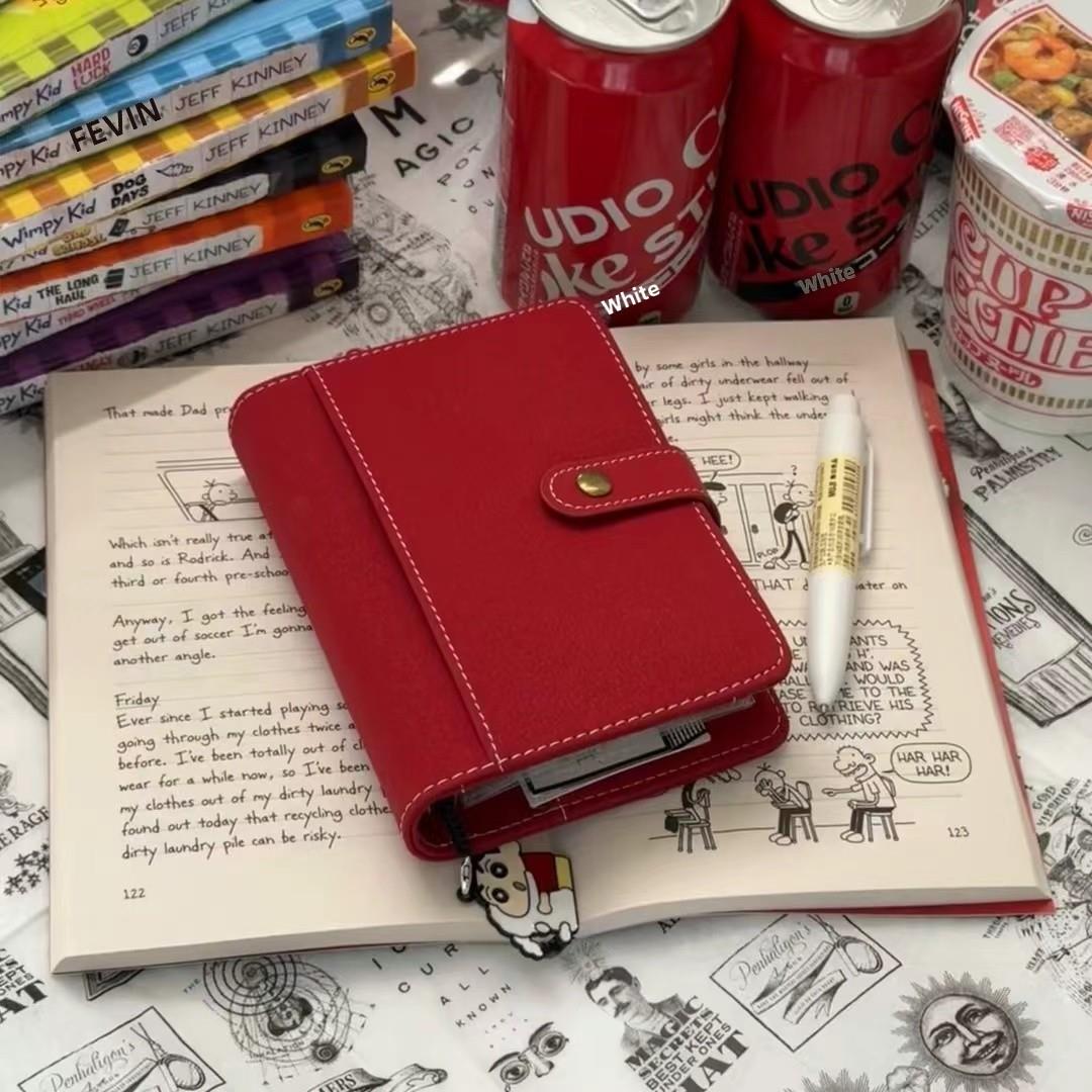 A7手记小红书同款便携红色高值活页可拆笔记本迷你便携笔记本