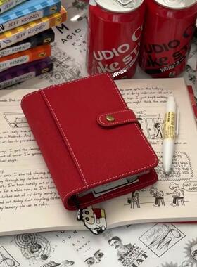 A7手记小红书同款便携红色高值活页可拆笔记本迷你便携笔记本