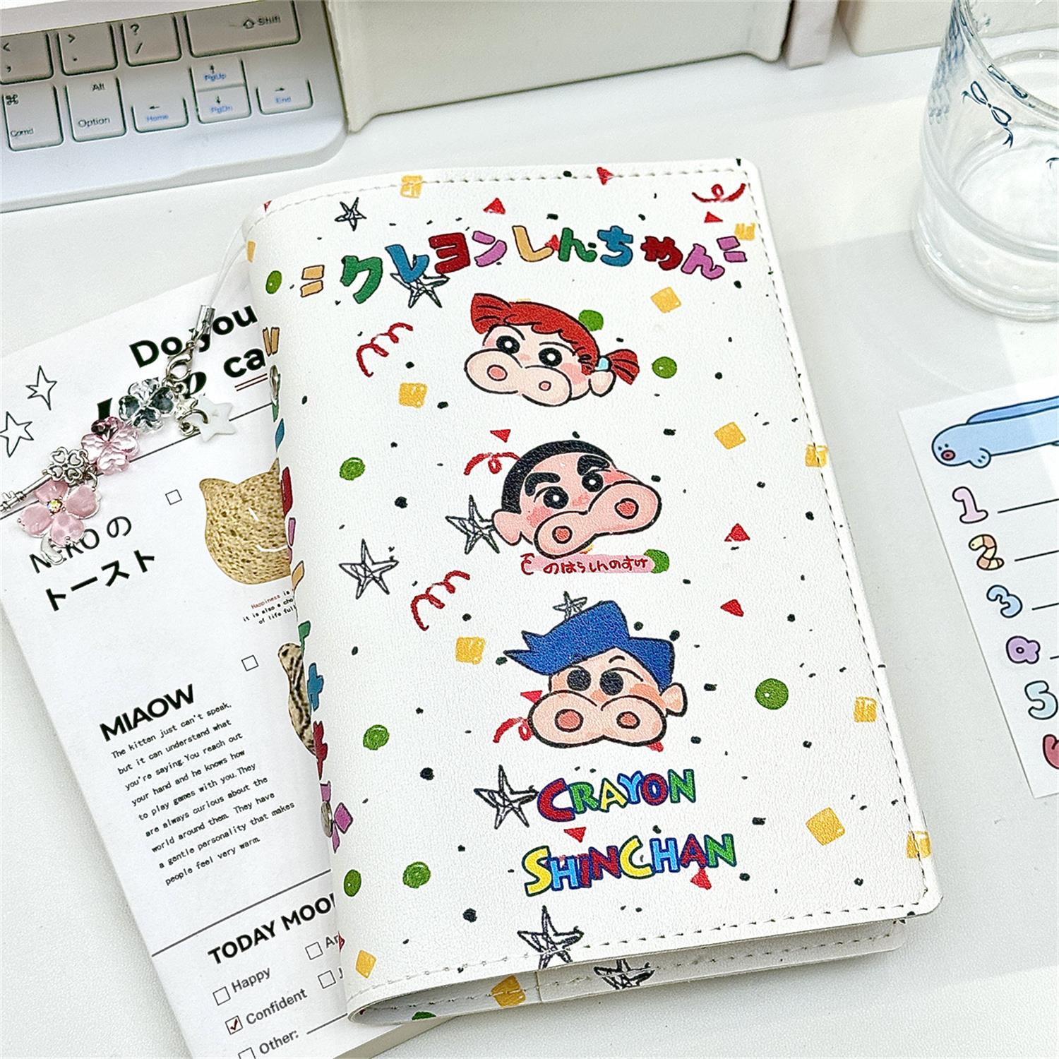 卡通可爱蜡笔小新A6软皮活页本高颜值学生笔记本子便捷随身记事本