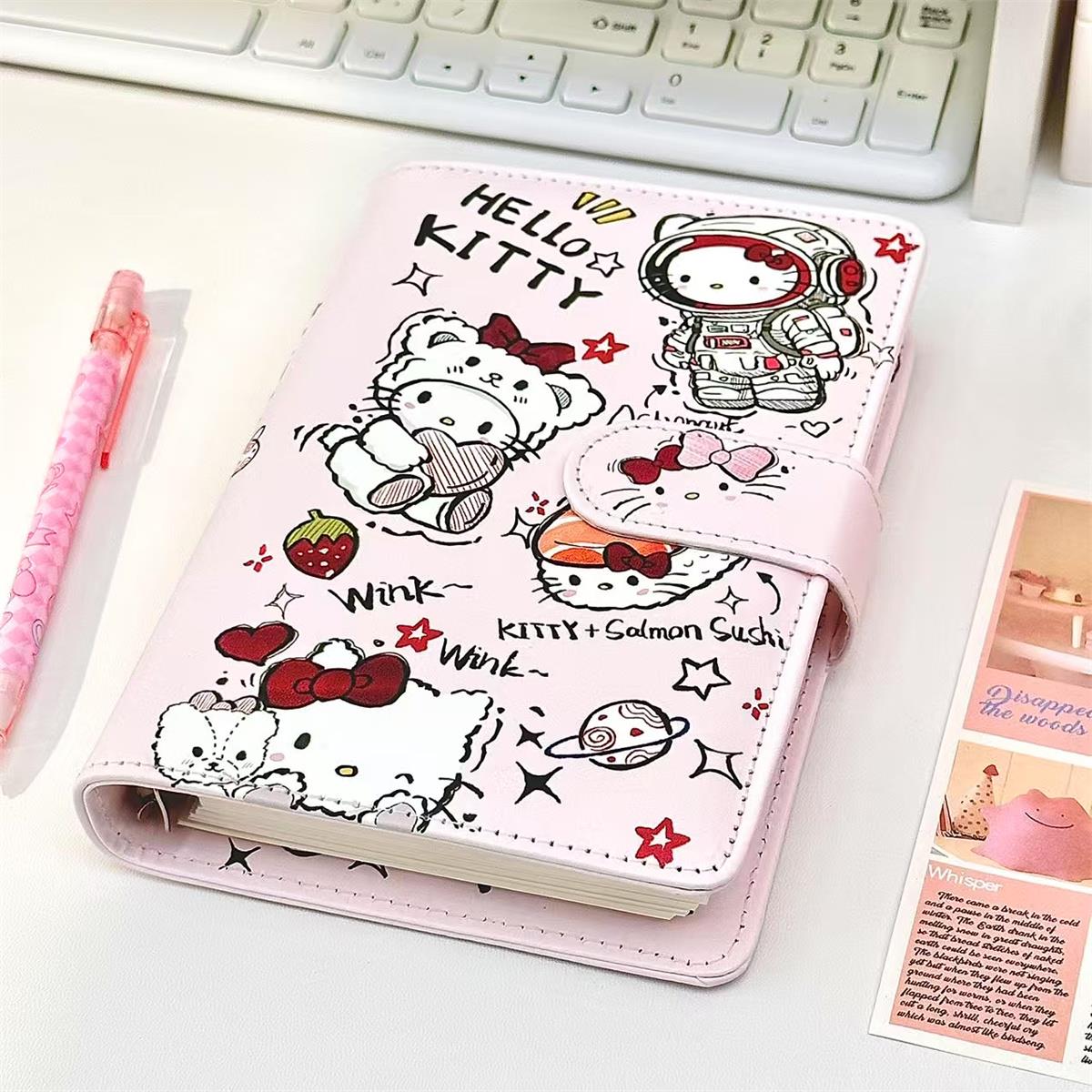 hellokitty手账本ins风高颜值加厚PU皮质笔记本初高中A6可爱本子