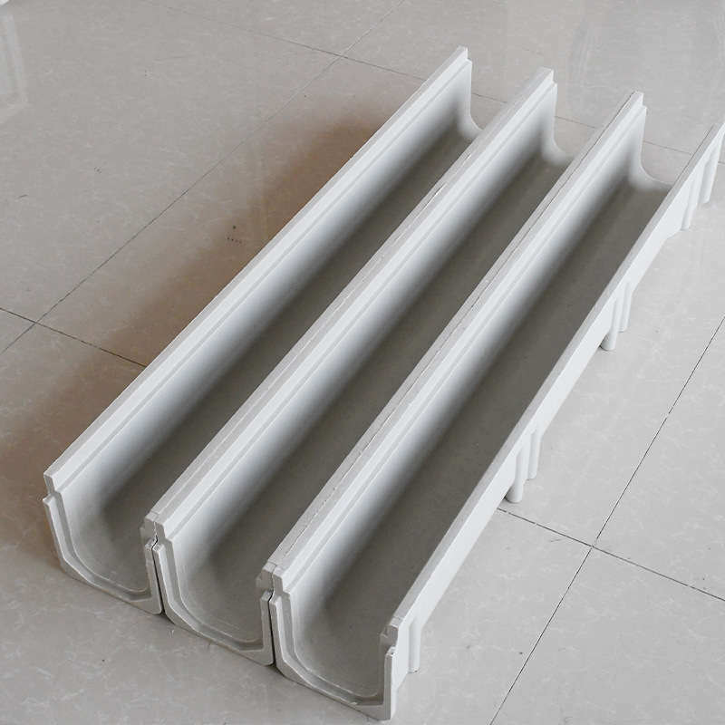 成品线性排水沟u型槽树脂槽缝隙式不锈钢一体式树脂混凝土排水沟