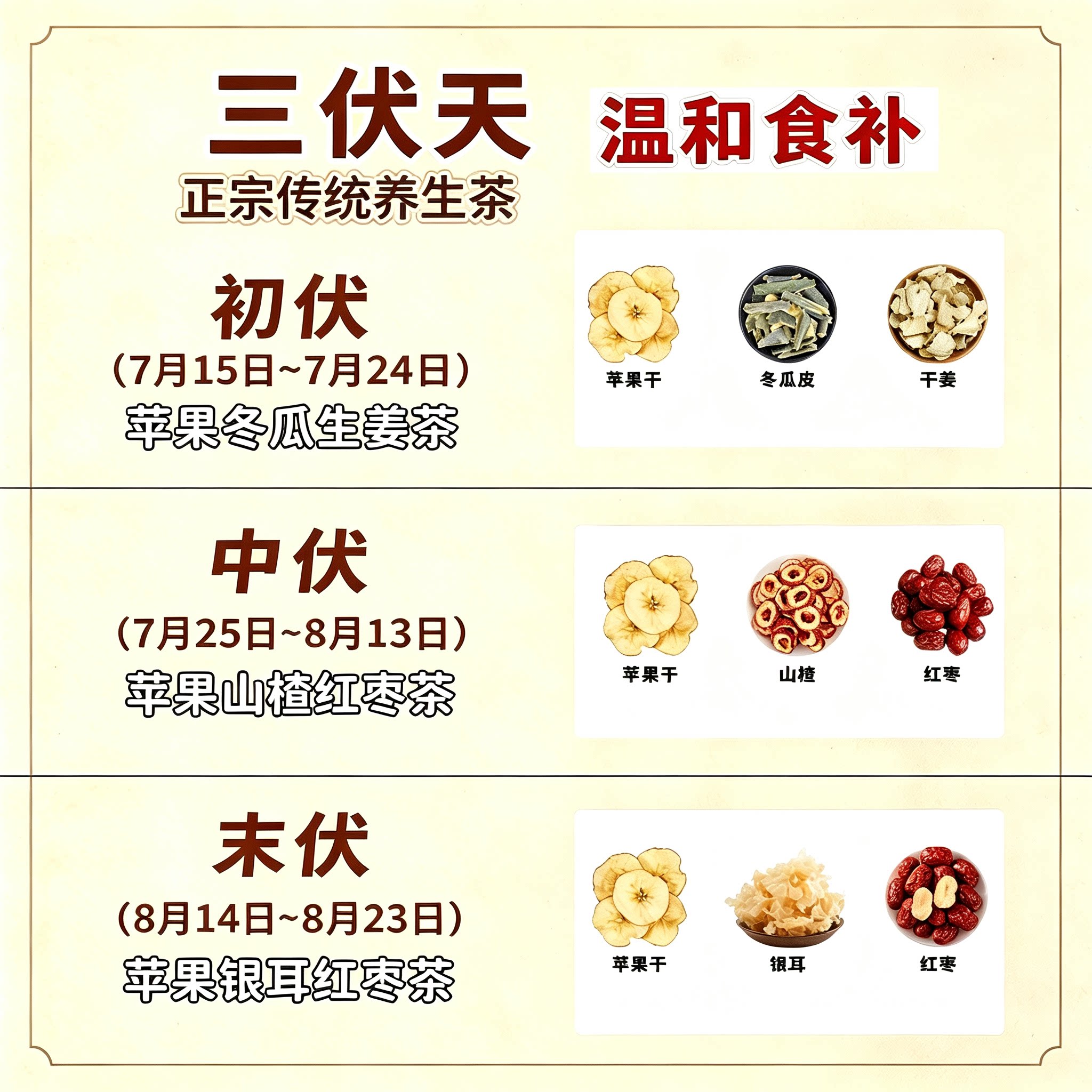 苹果三伏养生茶正品中药材泡水喝