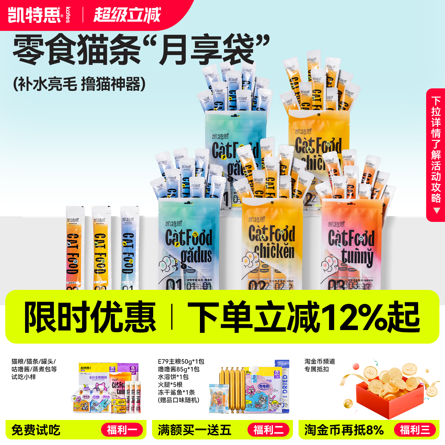 宠物零食猫条凯特思湿粮包