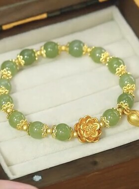 铜合金手链 串珠手链莲花手链新款火爆款莲子手串花朵时尚饰品