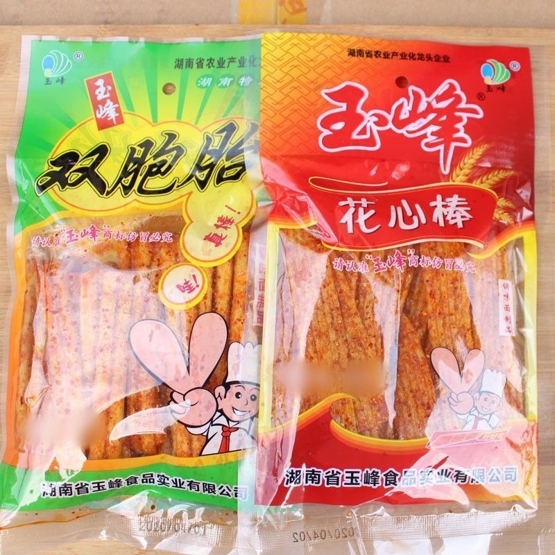 玉峰双胞胎花心棒辣条休闲零食儿面筋制品