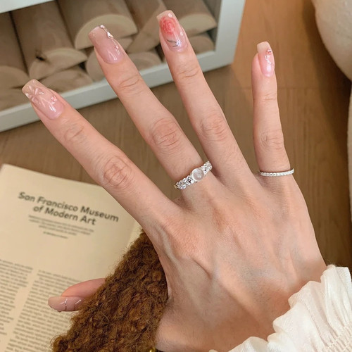 EmoPluto「玉色山帆」冰种白色玉髓月光戒指开口戒2025新小众