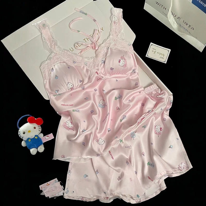 HelloKitty冰丝睡衣女款夏季性感