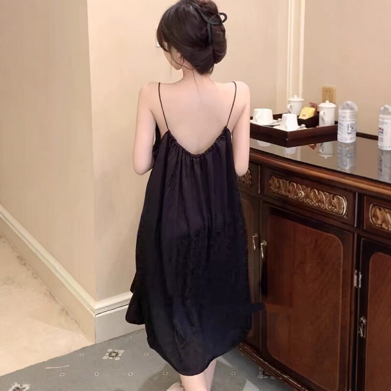 吊带纯欲冰丝缎面甜美性感睡裙夏图片