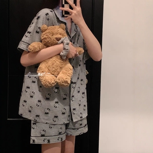 纯棉ins家居服套装 Hellokitty睡衣女2024新款 短裤 夏季 带胸垫短袖