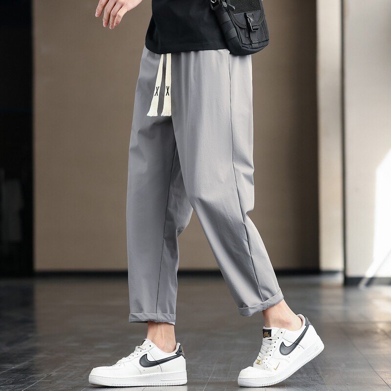 裤子男运动速干裤夏九分裤女凉感散口休闲裤空调裤定制团购印logo