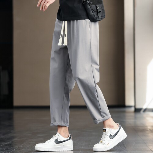 裤子男运动速干裤夏九分裤女凉感散口休闲裤空调裤定制团购印logo