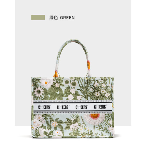 印花帆布包手提包托特包芝华仕