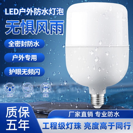 户外防水超亮节能灯泡led照明家用电螺口螺旋e27小球泡白光200瓦