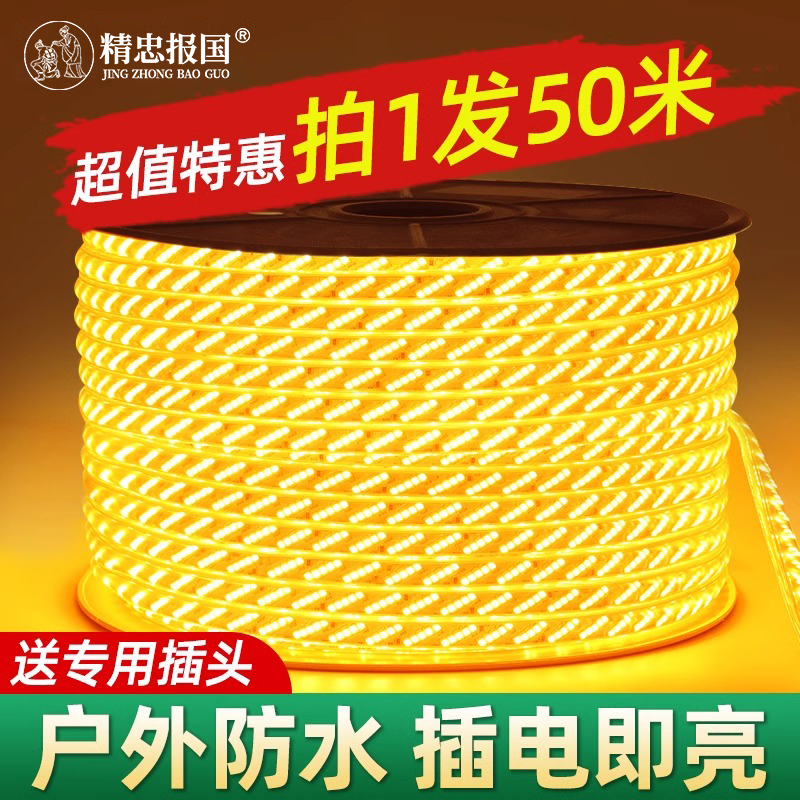 led灯带220v户外防水工程隧道软灯条超薄自粘超亮外墙装饰线条灯