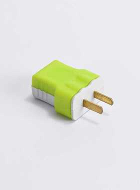 led脚扁电源插头接线绿色T型铜单相二极插头连体铜固定 包胶抗摔