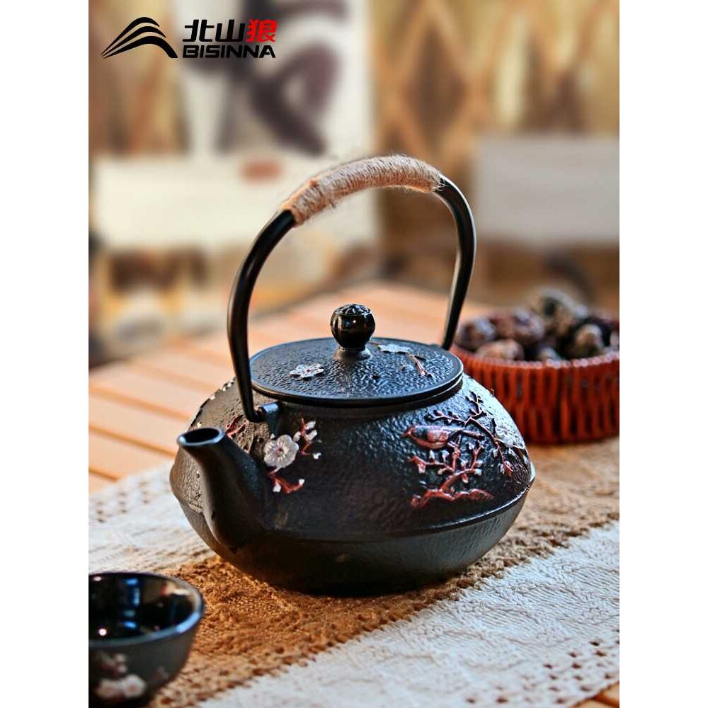 北山狼铸铁茶壶围炉煮专用茶壶烧水壶明火煮茶壶电陶炉专用茶壶