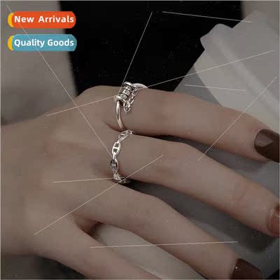 Small waist index finger ring Korea fashion new retro chain
