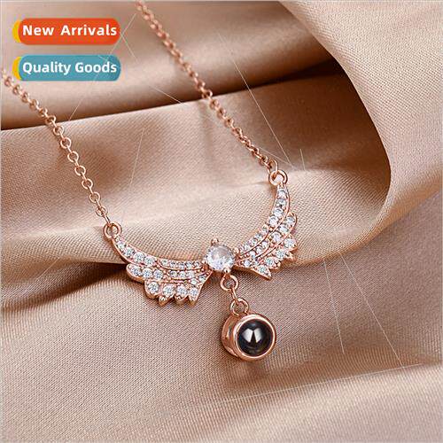 Angel wings necklace girls collarbone pendant a deer have yo
