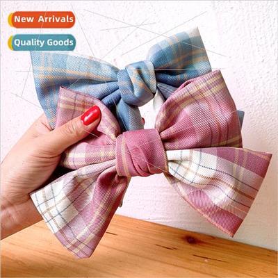 JK Girls Bow Hair Clips Adorable Plaid Unim Fabric Cute Hair