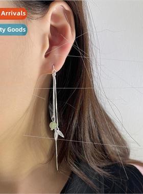 Bamboo leaf earwire female new Chinese long tassel earrings