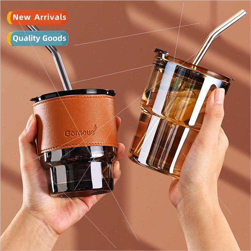 Coffee cups high value glass straw cups men women milk tea c