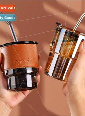 Coffee cups high value glass straw cups men women milk tea c