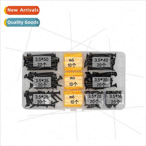 Black color zinc screws set household combination self-tappi
