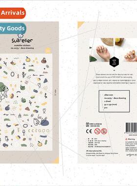 Korea Nail Stickers 1079 Art Clash Color Block WaterproPVC H